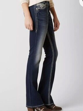Rock Revival Evella Low Rise Bootcut Jeans Size 25 Womens
